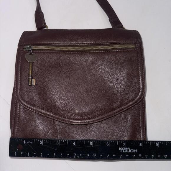 Vintage Y2k Fossil Boho Hippie Gypsy Brown Crossbody Genuine Leather Purse Bag - Picture 14 of 15